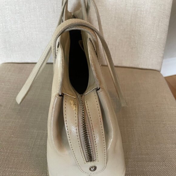 Cream Leather Monsac Handbag - Picture 6 of 8